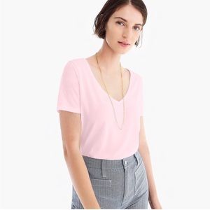 J. Crew 100% Supersoft Supima Cotton - Size Medium - Light Pink Raw-edge T-shirt